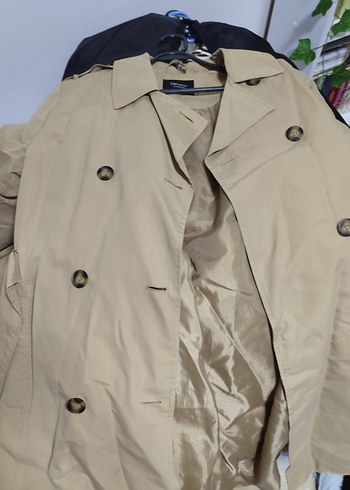 Bej Midi Kadın Trençkot, Kemerli, Regular Fit - Görsel 3