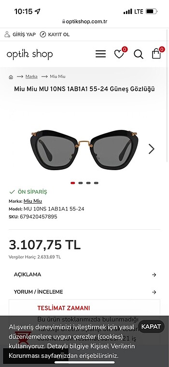Miumiu gözlük