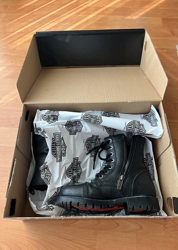 Harley-Davidson Siyah Deri Biker Bot - Görsel 3