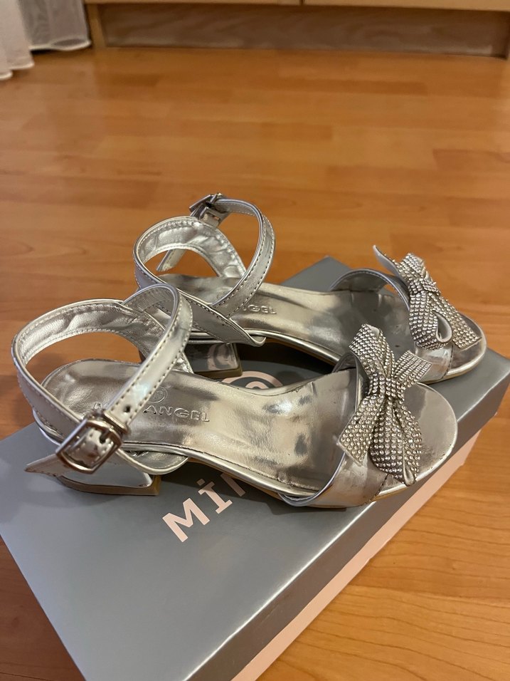 Gri Metal Platform Topuklu Abiye Kız Çocuk Ayakkabı - Görsel 2