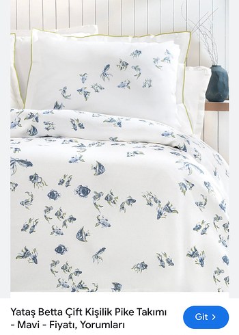 Yataş Betta Mavi Çiçek Desenli  pike Takımı - Görsel 3