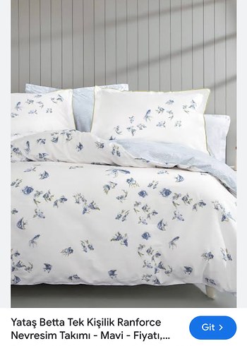 Yataş Betta Mavi Çiçek Desenli  pike Takımı - Görsel 2