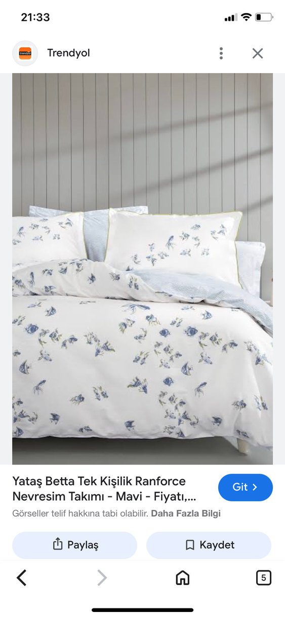 Yataş Betta Mavi Çiçek Desenli  pike Takımı - Görsel 2