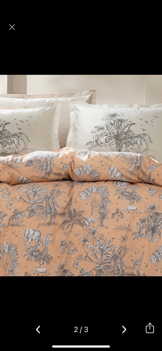 Bej ve Gri Desenli Nevresim Takımı - Görsel 2