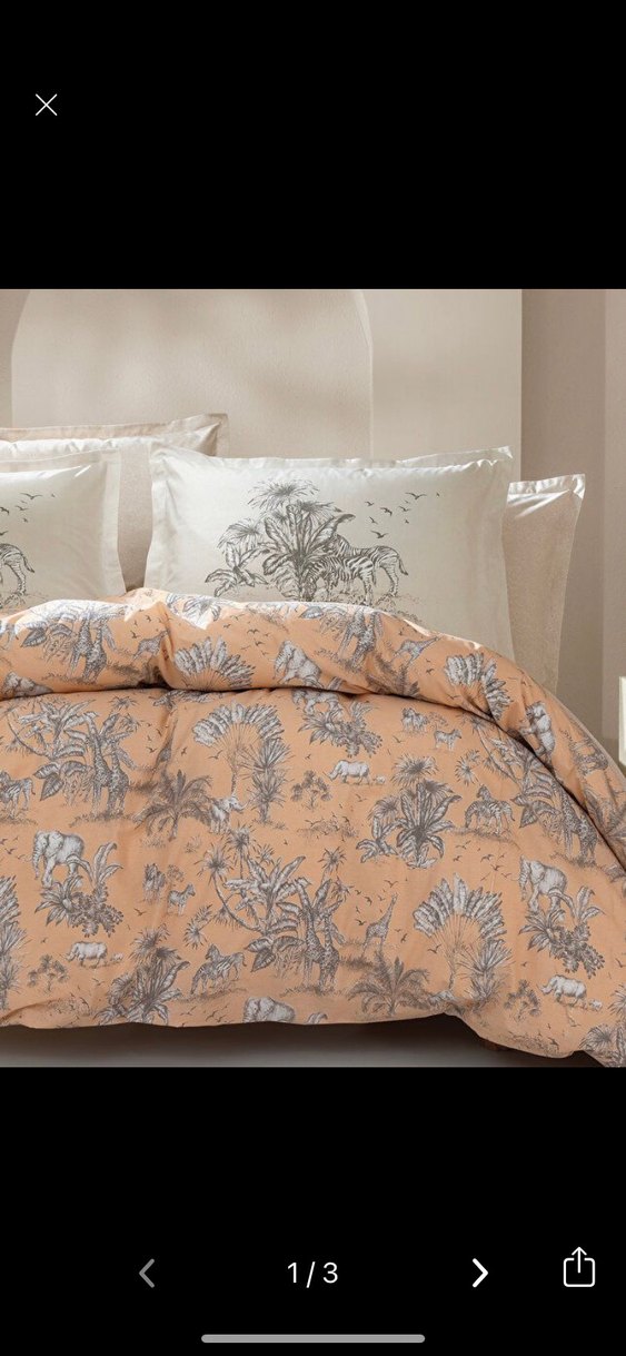 Bej ve Gri Desenli Nevresim Takımı - Görsel 3