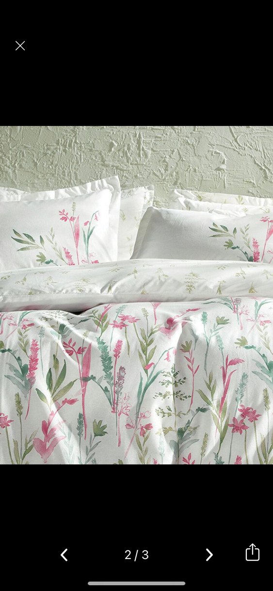 Beyaz Pastel Çiçek Desenli Nevresim Takımı - Görsel 2