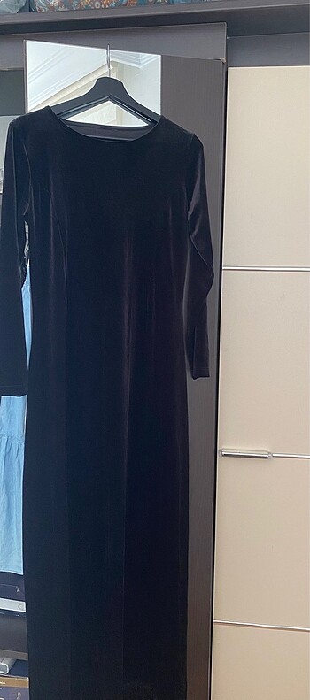 38 Beden siyah Renk Kadife yeni elbise