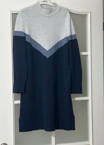 Yün Örme Gri Yüksek Yaka Kadın Kazak - Görsel 2