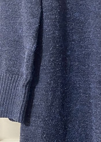 Yün Örme Gri Yüksek Yaka Kadın Kazak - Görsel 4