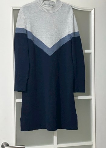 Yün Örme Gri Yüksek Yaka Kadın Kazak - Görsel 3