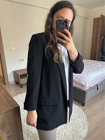 Mango Siyah blazer