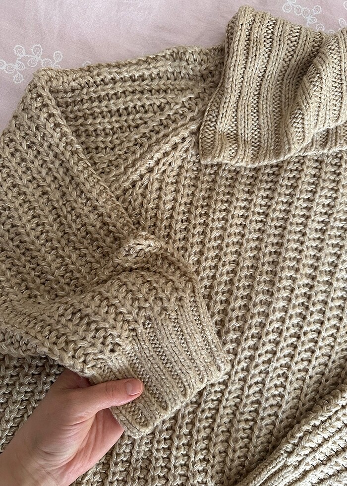 Bej uzun kazak - Görsel 4