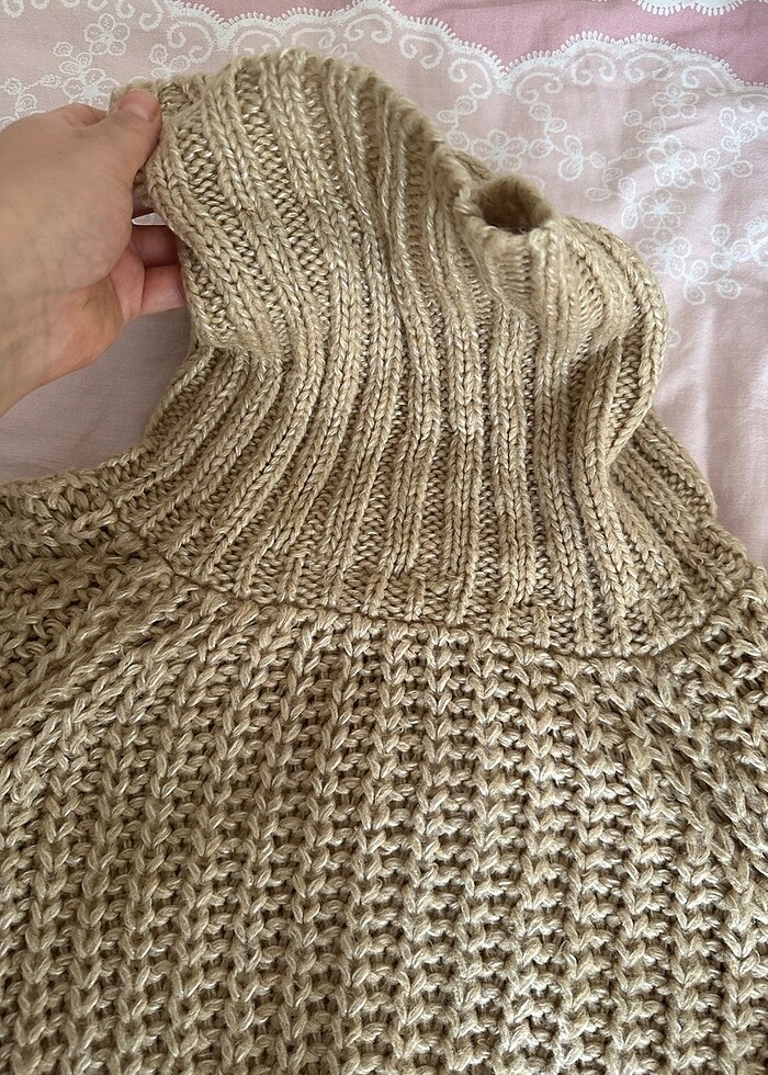 Bej uzun kazak - Görsel 5