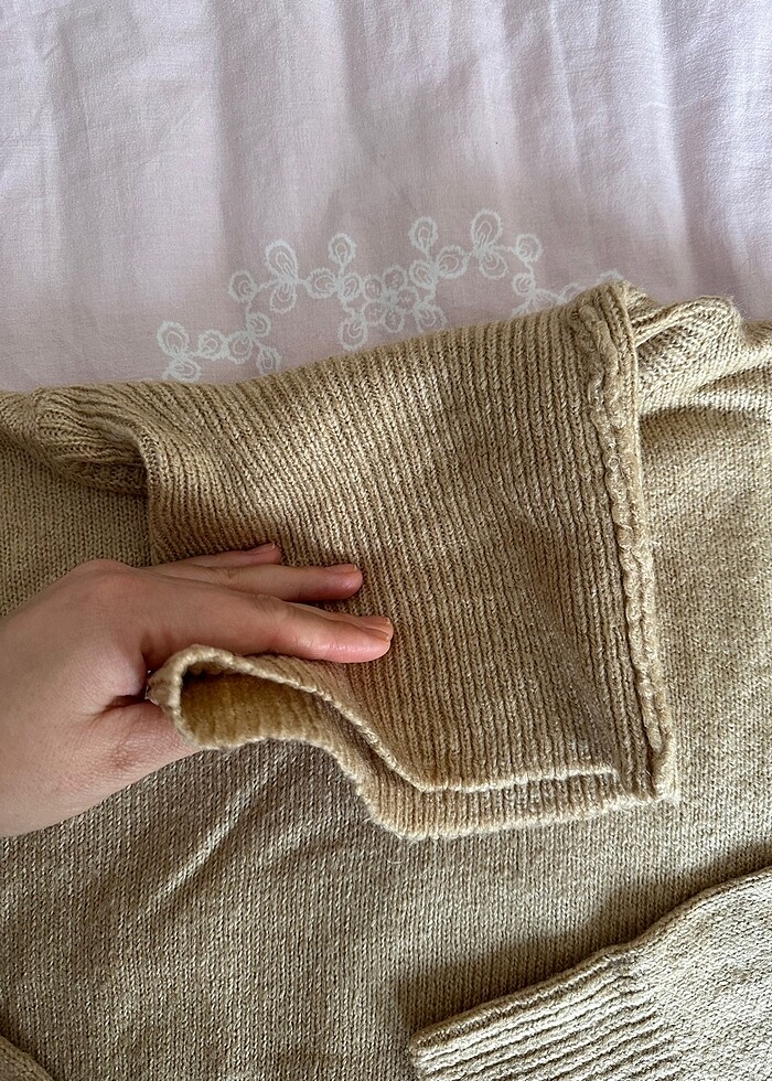 Camel rengi kazak - Görsel 4