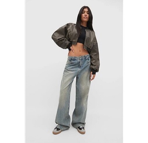Stradivarius Stradivarius bomber deri ceket