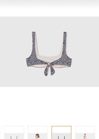 s Beden Gri Minimalist İnce Askılı Bikini Üstü
