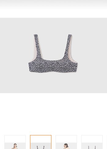 Gri Minimalist İnce Askılı Bikini Üstü
