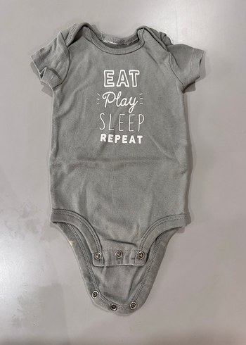 Gri Kısa Kollu Bebek Body - Görsel 5