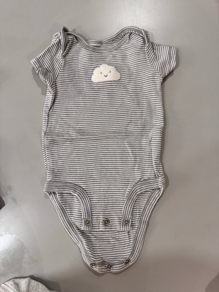 Gri Kısa Kollu Bebek Body - Görsel 4