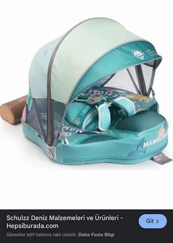 Turkuaz Desenli Bebek Güneş Koruyucu MamboBaby - Görsel 2