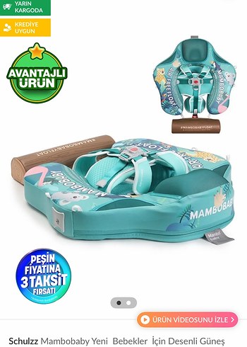 Turkuaz Desenli Bebek Güneş Koruyucu MamboBaby - Görsel 12