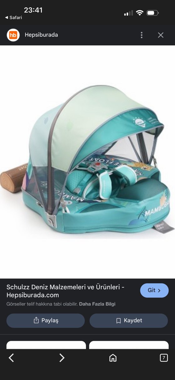 Turkuaz Desenli Bebek Güneş Koruyucu MamboBaby - Görsel 2