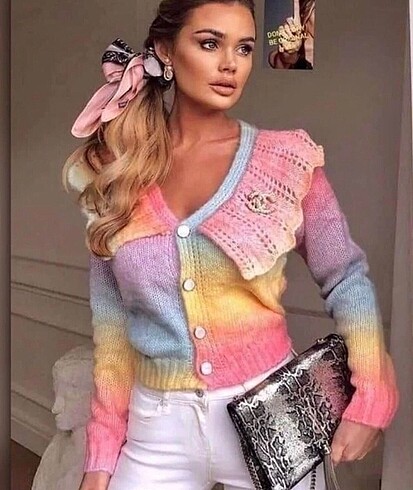Gökkuşağı bluz ya da hırka