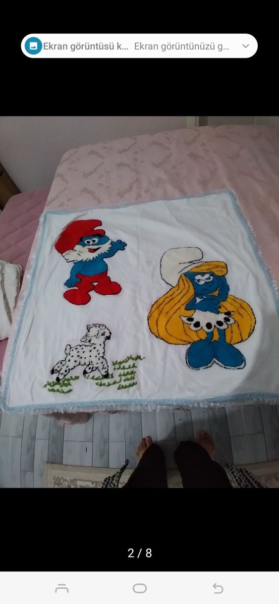 Nakışlı Beyaz Çocuk Battaniyesi - Görsel 2