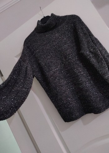 Gri Balıkçı Yaka Örgü Kadın Kazak - Görsel 4