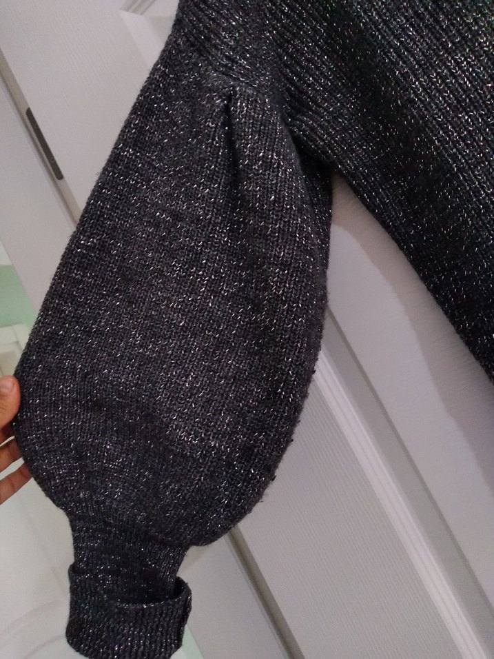 Gri Balıkçı Yaka Örgü Kadın Kazak - Görsel 2