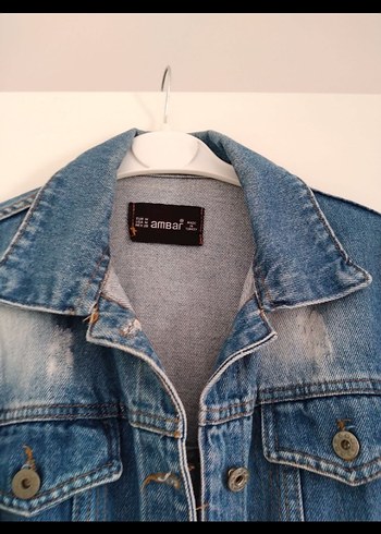 Düğmeli Mavi Kadın Denim Ceket - Görsel 4