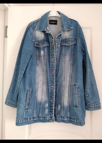 Düğmeli Mavi Kadın Denim Ceket - Görsel 2