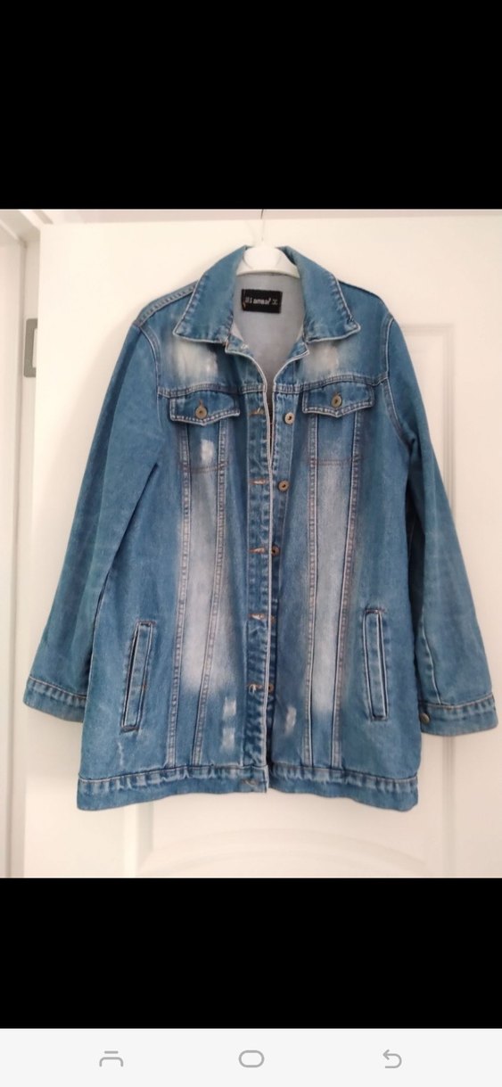 Düğmeli Mavi Kadın Denim Ceket - Görsel 2