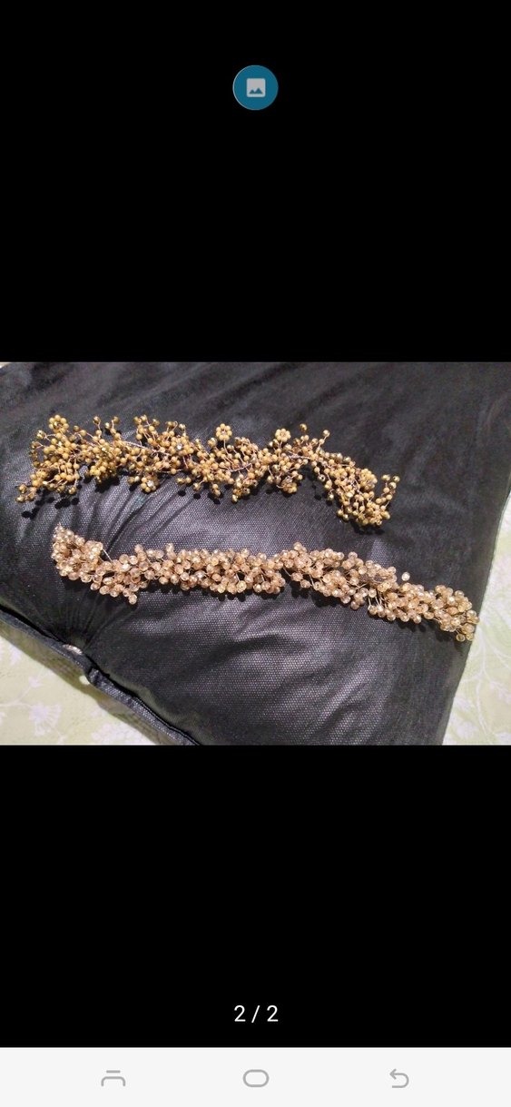 Parlak Altın Boncuklu Bohem Saç Aksesuarı - Görsel 2