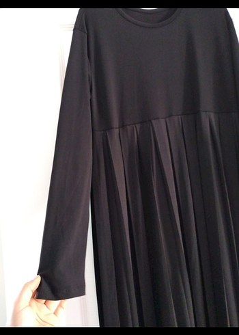 Uzun Siyah Gotik Kadın Elbise - Görsel 3