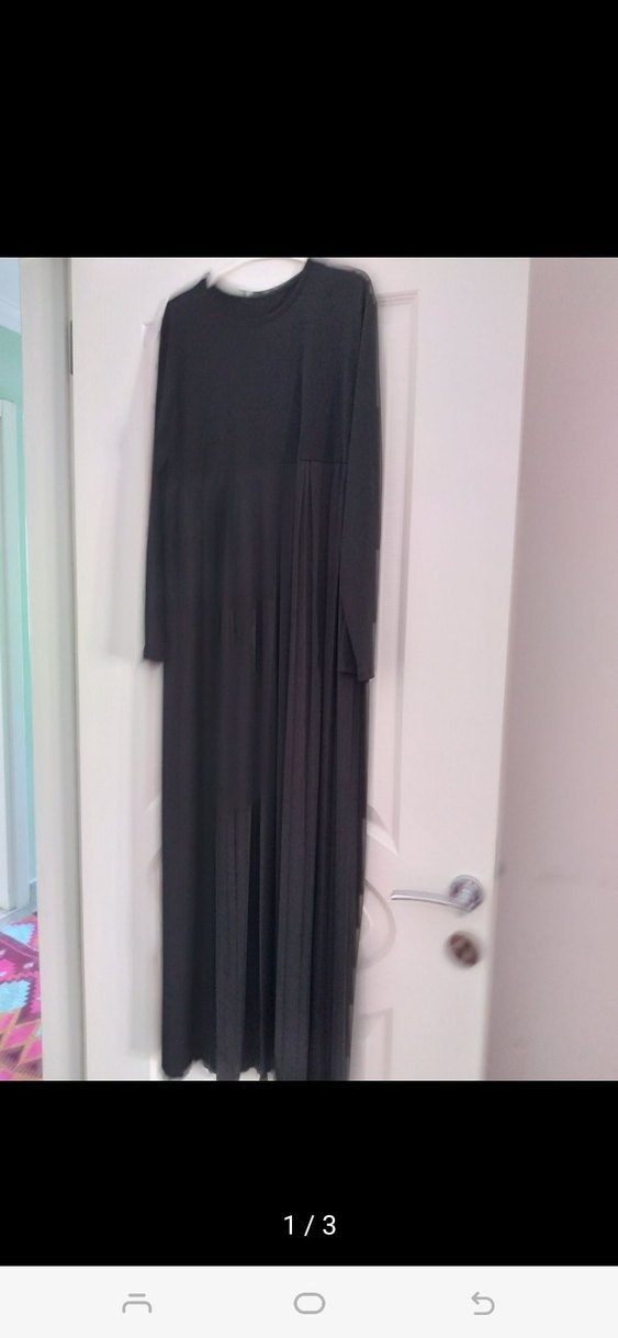 Uzun Siyah Gotik Kadın Elbise - Görsel 2