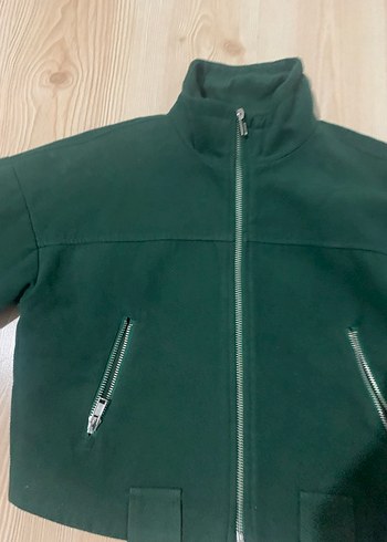 Yeşil Fermuarlı Kadın Ceket - Görsel 2