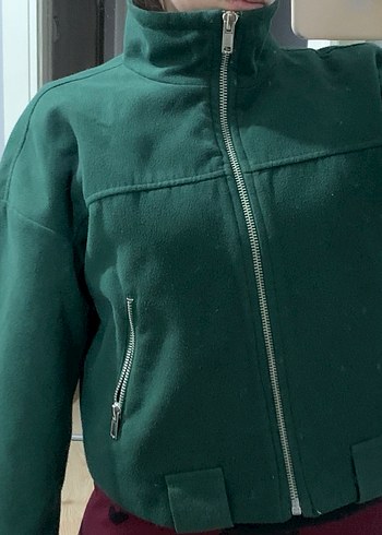 Yeşil Fermuarlı Kadın Ceket - Görsel 7