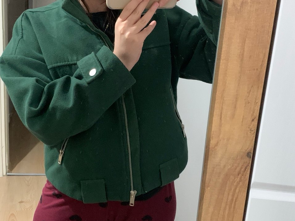Yeşil Fermuarlı Kadın Ceket - Görsel 5