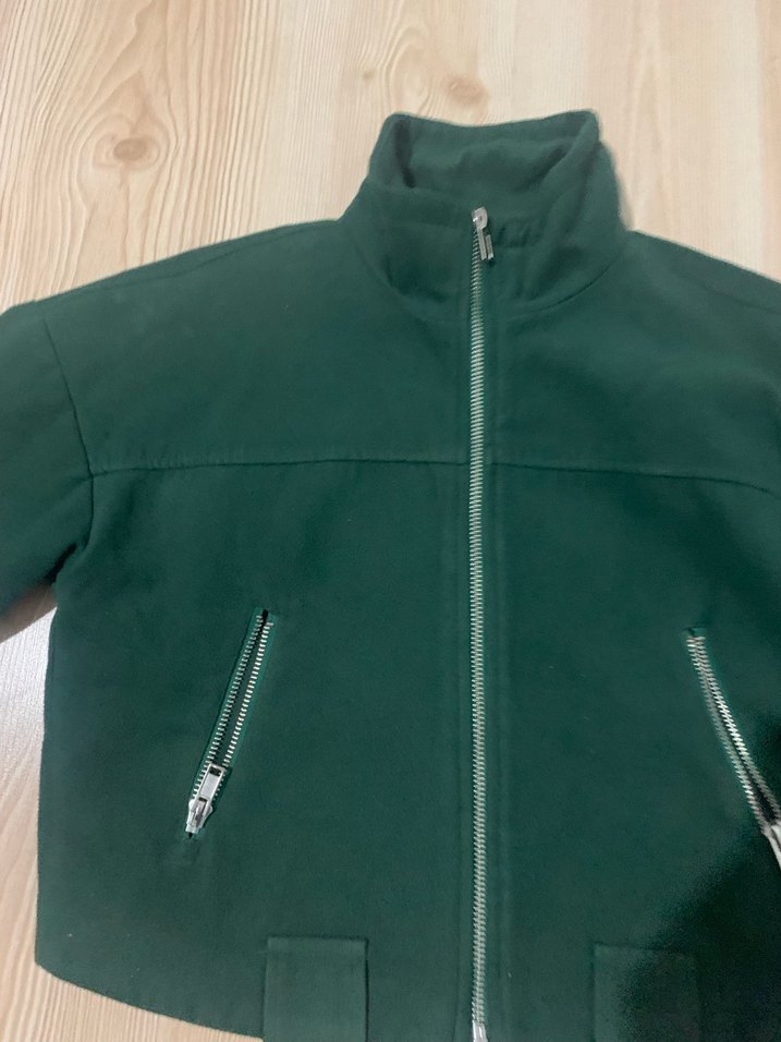 Yeşil Fermuarlı Kadın Ceket - Görsel 2