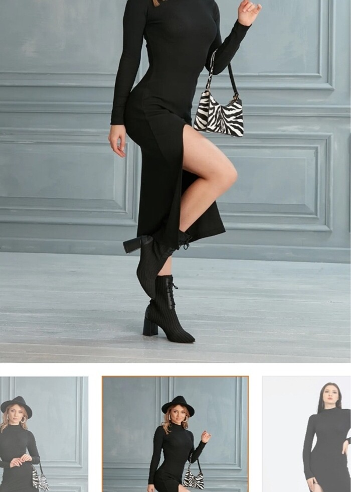 Yırtmaçlı elbise - Görsel 2