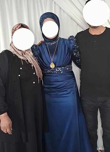 40 Beden lacivert Renk Tesettür abiye