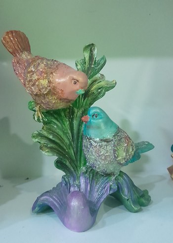 Pastel Renkli Kuş Figürlü Dekoratif Süs