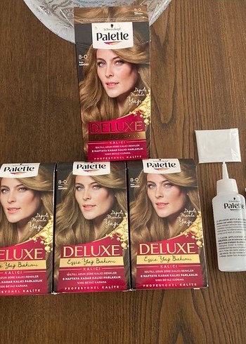 PALETTE DELUXE SAÇ BOYASI 8-0 BAL KÖPÜĞÜ 5 KUTU HEPSİ SIFIR - Görsel 2