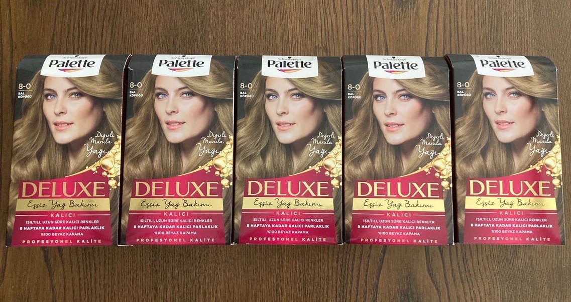 PALETTE DELUXE SAÇ BOYASI 8-0 BAL KÖPÜĞÜ 5 KUTU HEPSİ SIFIR - Görsel 5