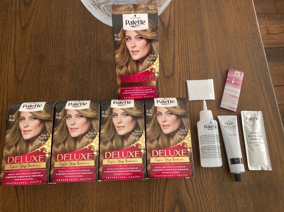 PALETTE DELUXE SAÇ BOYASI 8-0 BAL KÖPÜĞÜ 5 KUTU HEPSİ SIFIR - Görsel 2