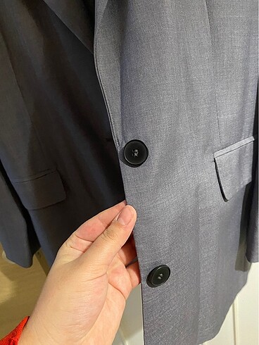 l Beden Gri blazer ceket