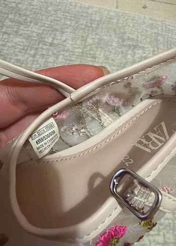 Zara Nakışlı Pembe Dantel Detaylı Kız Babet - Görsel 3