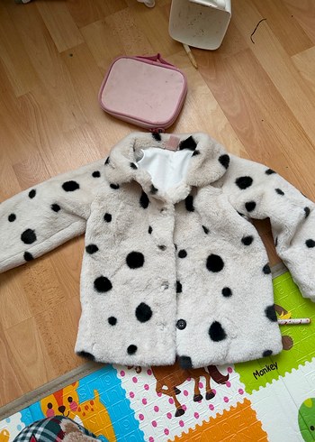 Leopar Desenli Kürklü Kız Çocuk Ceket - Görsel 2