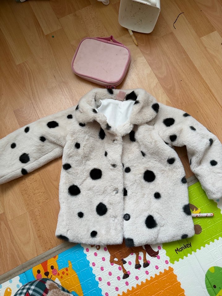 Leopar Desenli Kürklü Kız Çocuk Ceket - Görsel 2